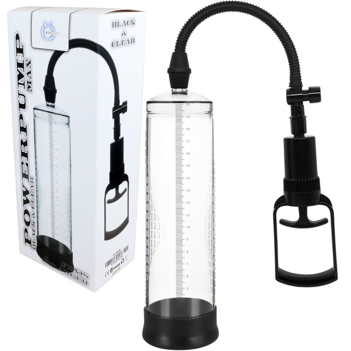 Pompa pentru penis, Boss Series, 22x6.9cm, silicon/plastic, cu scara de masurare