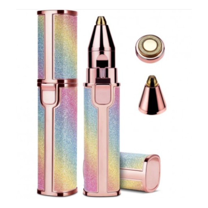 Епилатор RD E346 с 2 сменяеми глави за лице/вежди, LED светлина, на батерии