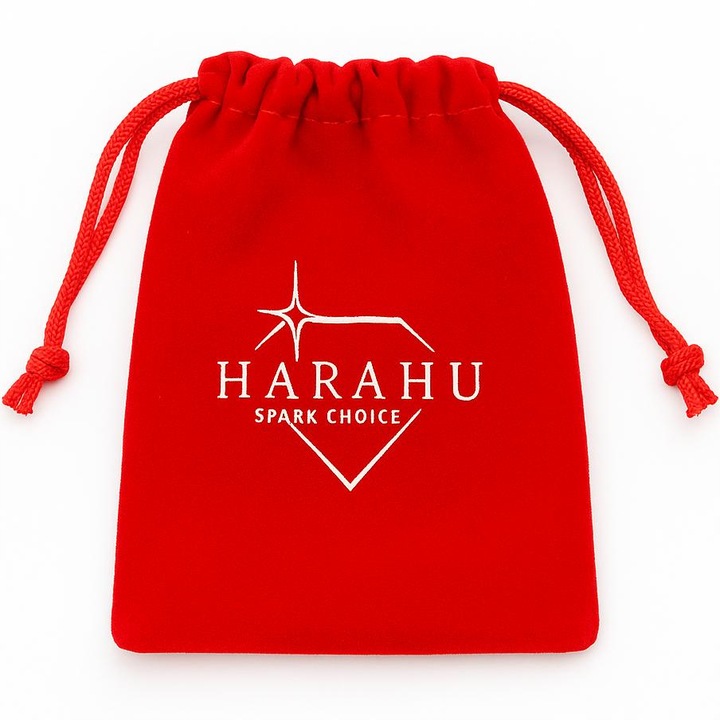 Punga cadou din catifea HARAHU - Rosie / 9x12cm