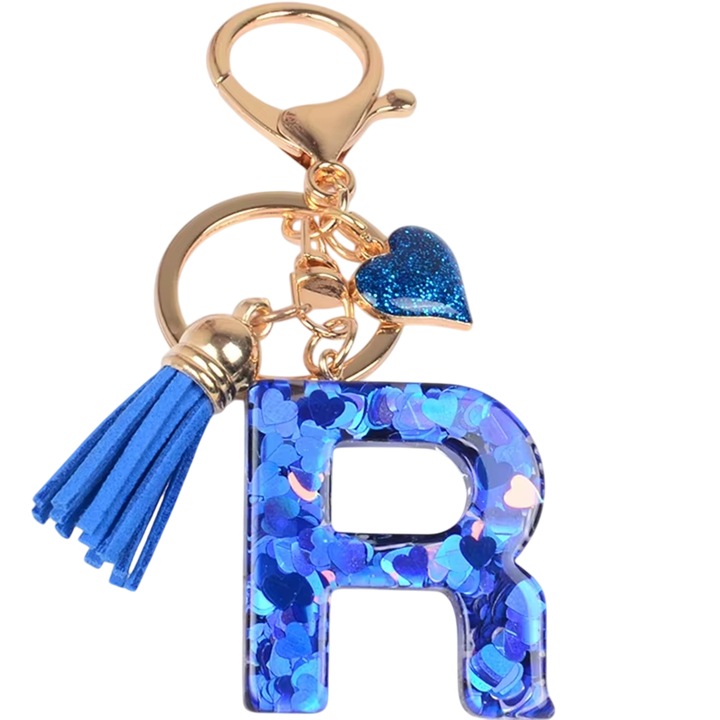 Breloc IZMAEL Alfabet R, 10,5cm, albastru