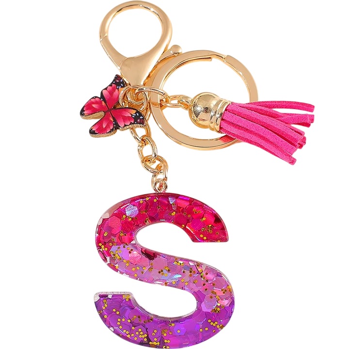 Kulcstartó ABC - S / Rózsaszín / Motívum