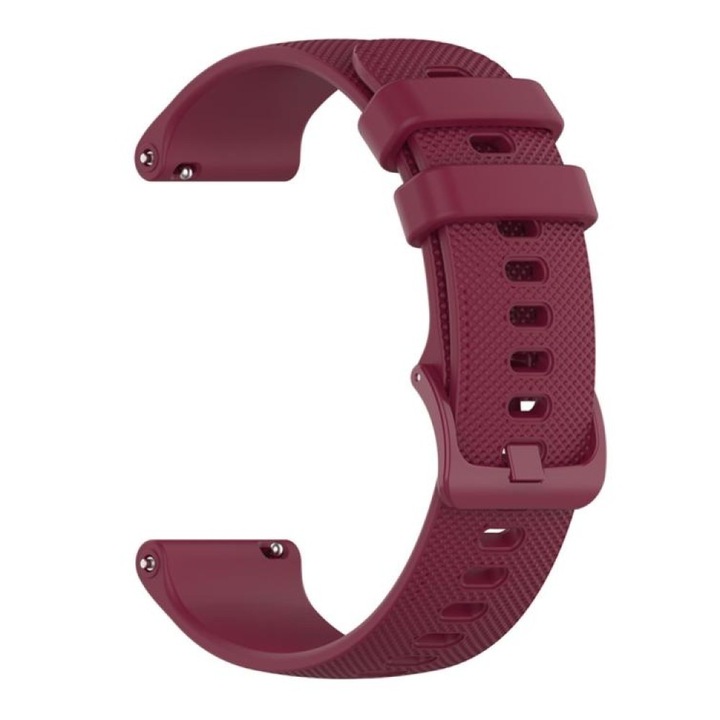 Szilikon szíj Huawei Watch GT4 41mm, GT 5 41mm, GT5 Pro 42mm, GT 6 41mm, Watch 5 42 mm, Xiaomi Watch S4 41mm, Realme Band 2, Garmin Forerunner 255S, Venu 2S 3S 4 41mm, Vivoactive 4S, 18 mm, Bordó