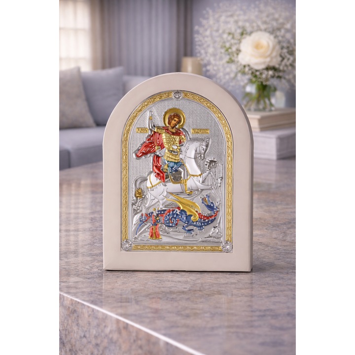 Icoana Argintata Sfantul Mare Mucenic Gheorghe