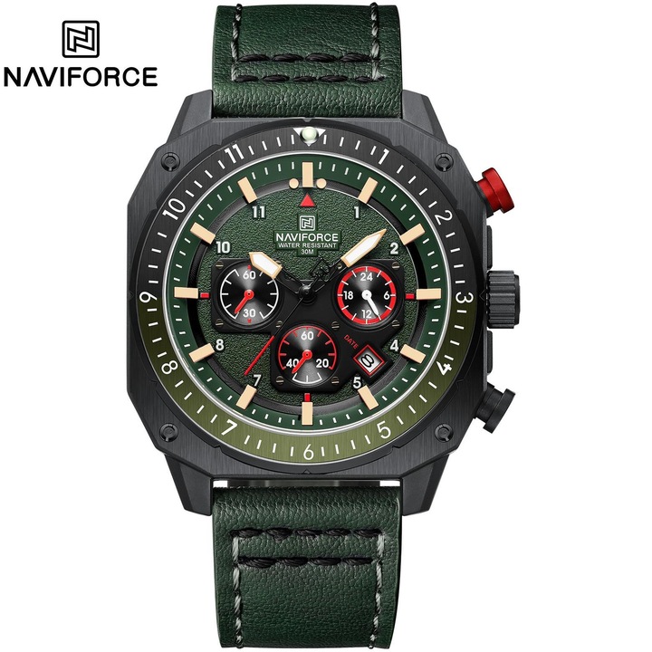 NAVIFORCE SQ-38604 karóra - Zöld / Fekete