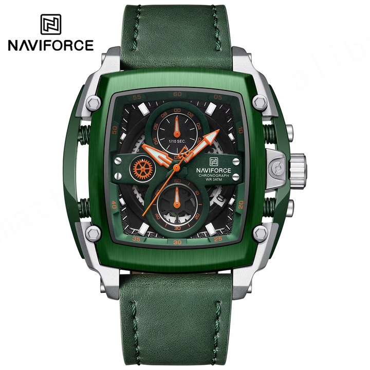 NAVIFORCE TU-38628 óra - Zöld / Ezüst