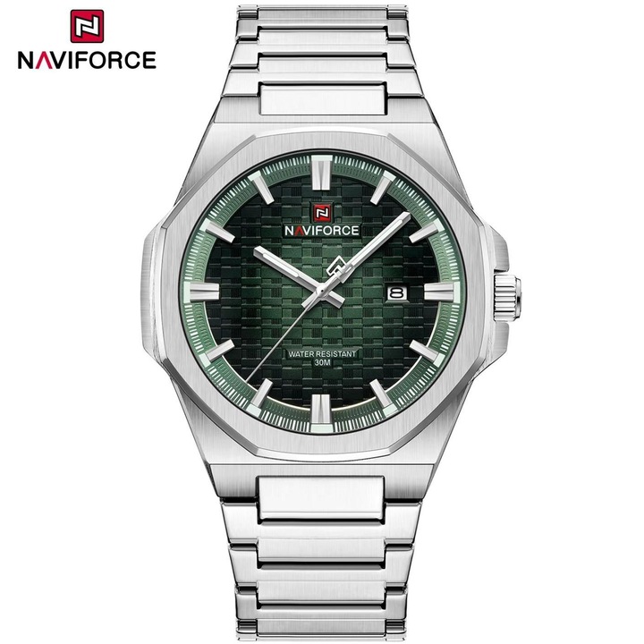 Часовник NAVIFORCE ST-38656 - Сребрист / Зелен