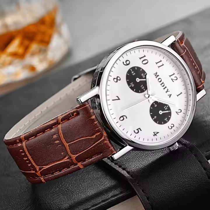 Ceas barbati, IZMAEL NA-33630, design clasic, rezistenta la umiditate, maro