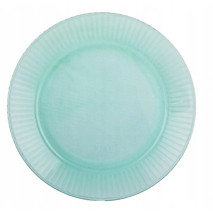 Ofelia desszerttányér, átlátszó üveg, zöld, 20,5cm, 1 szett