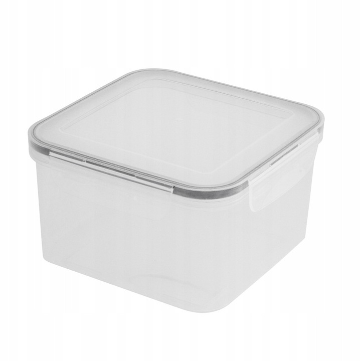 Cutie alimentara Altom, plastic, 1,5L, transparent, 15,5x15,5x9cm, cu capac si etansare