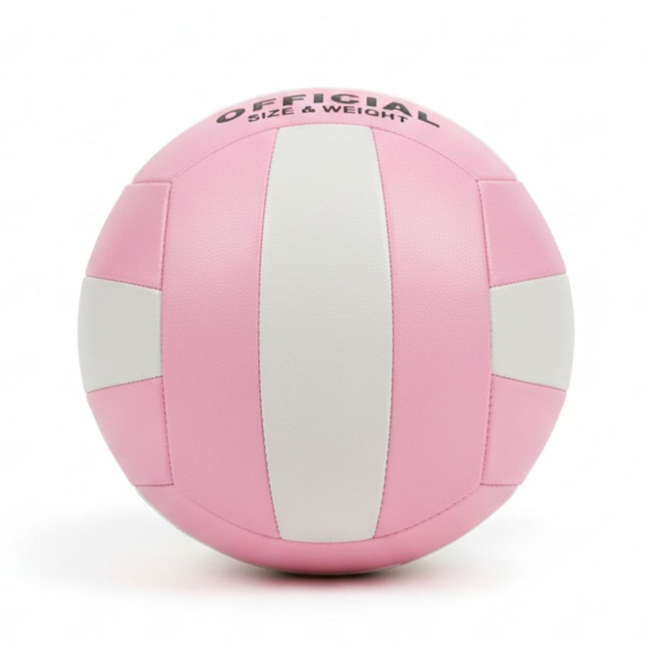 Minge de volei roz pentru antrenament, marimea 5, moale, pentru copii si adulti