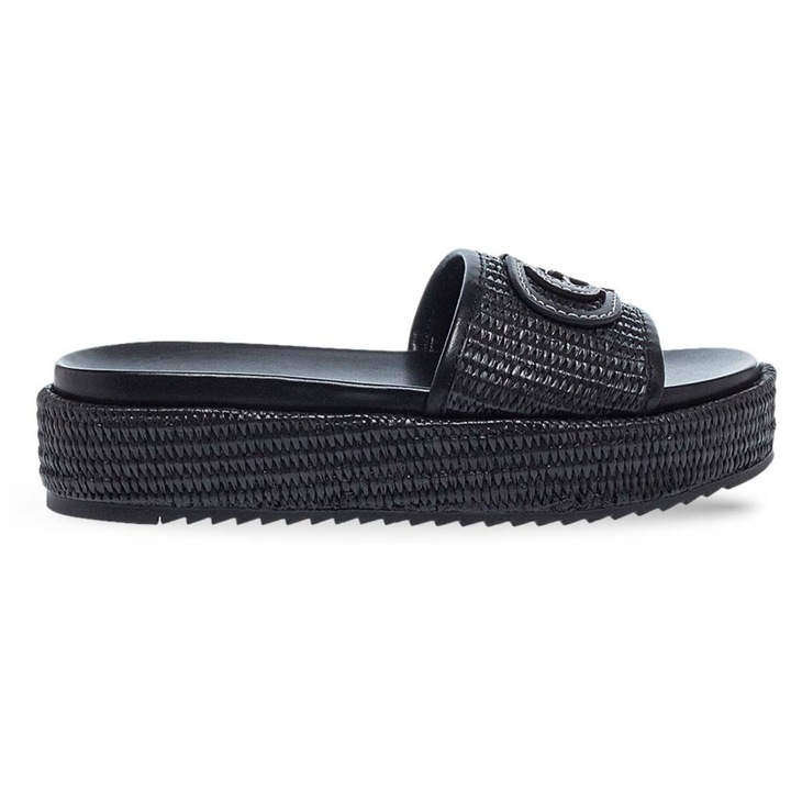 Sandale flatform Guess Lonney, piele, negru, 41