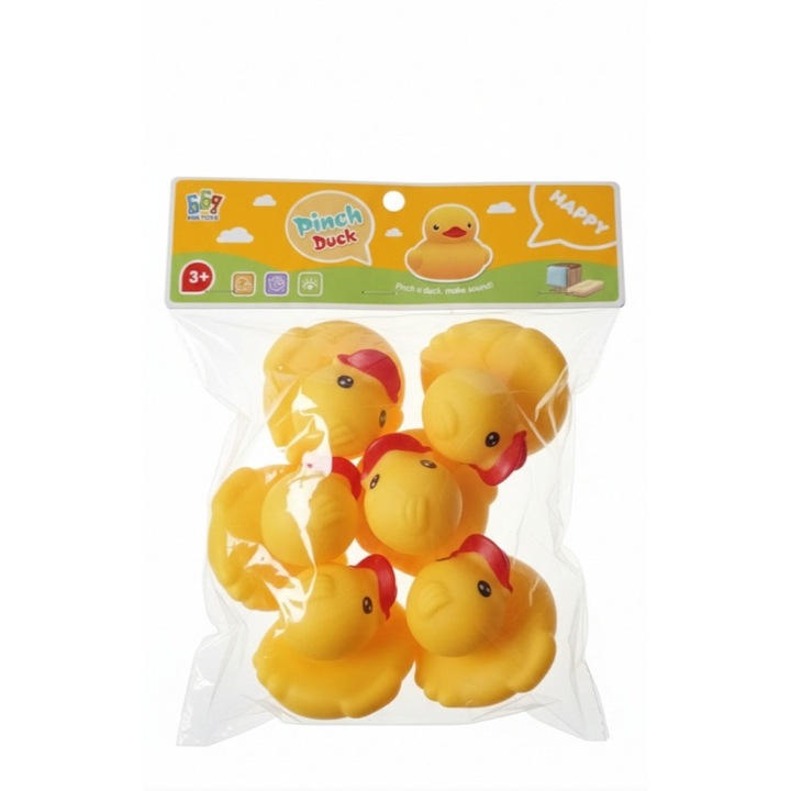 Set 6 ratuste cu sunet, Piccolino, jucarie de baie, 9-12 luni