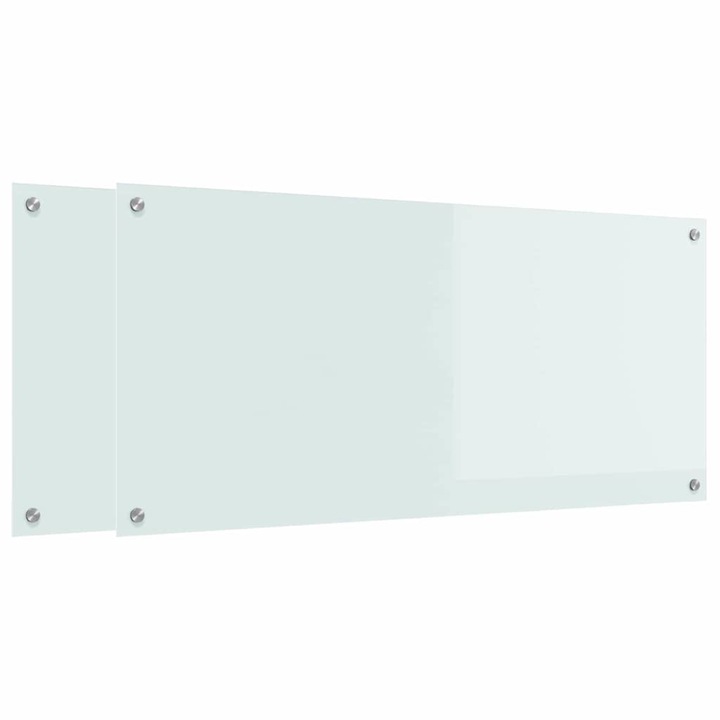 vidaXL Konyhai splashback 2 pcs Fehér 110 x 50 cm edzett üveg 3415483