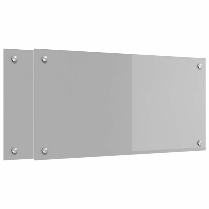 vidaXL Konyhai splashback 2 pcs Világosszürke 80 x 40 cm edzett üveg 3415449