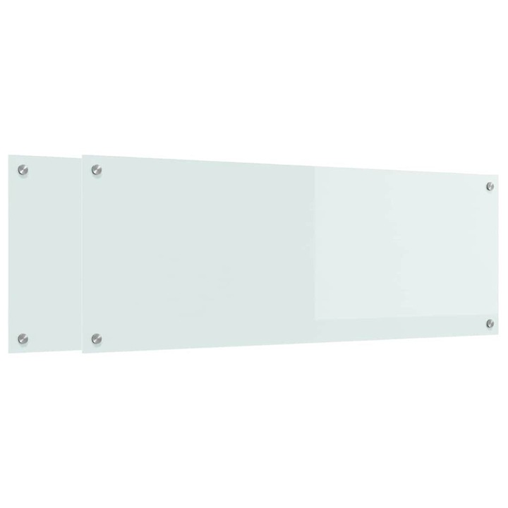 vidaXL Konyhai splashback 2 pcs Fehér 110 x 40 cm edzett üveg 3415482