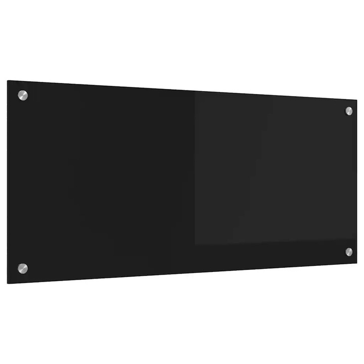vidaXL Konyhai splashback Fekete 90 x 40 cm edzett üveg 42018038