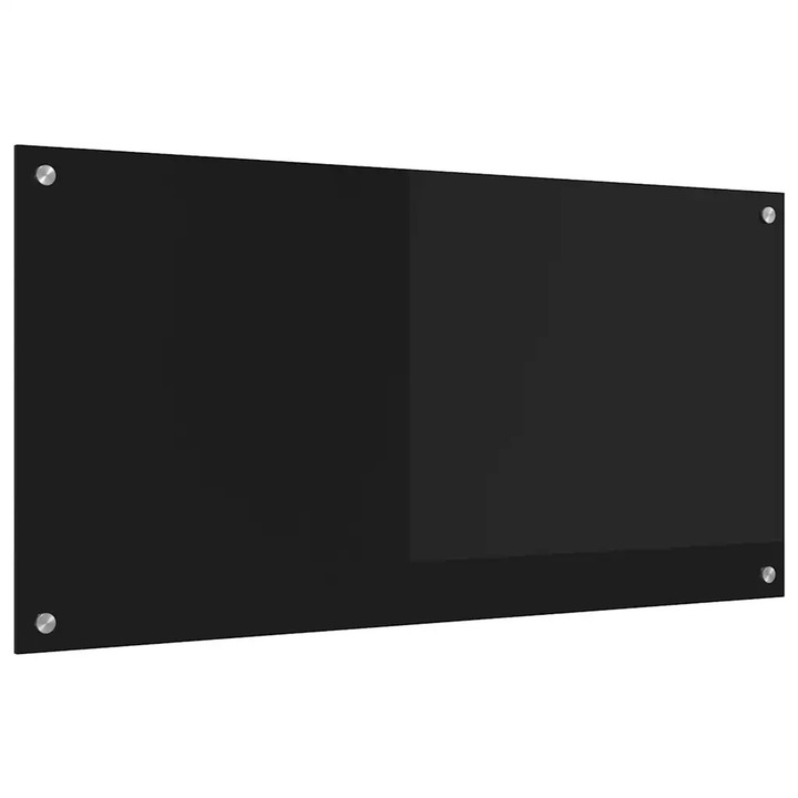 vidaXL Konyhai splashback Fekete 100 x 50 cm edzett üveg 42018042