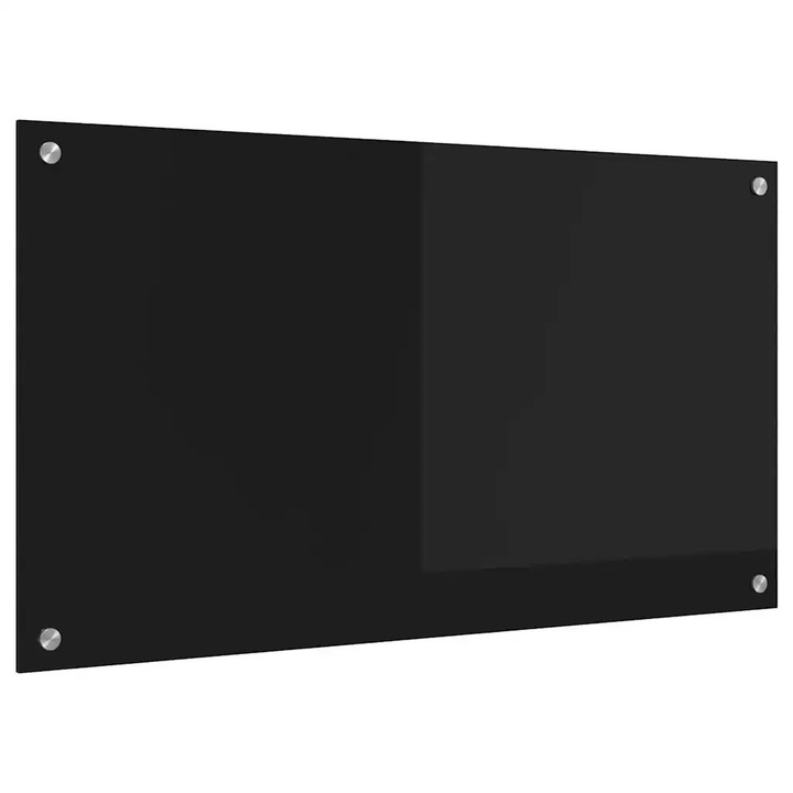 vidaXL Konyhai splashback Fekete 90 x 50 cm edzett üveg 42018039