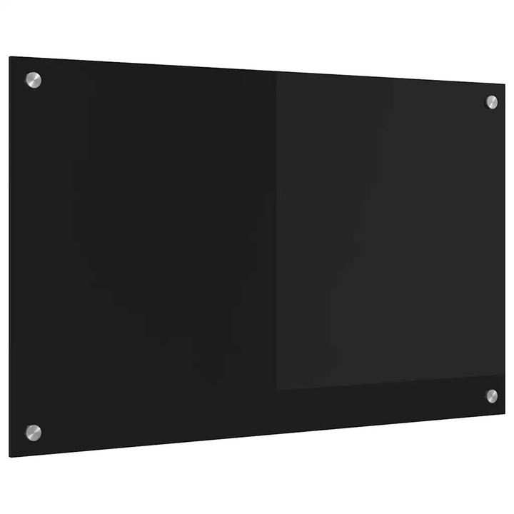 vidaXL Konyhai splashback Fekete 80 x 50 cm edzett üveg 42018036