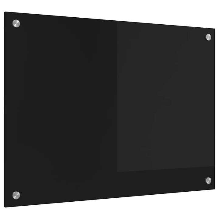vidaXL Konyhai splashback Fekete 70 x 50 cm edzett üveg 42018033