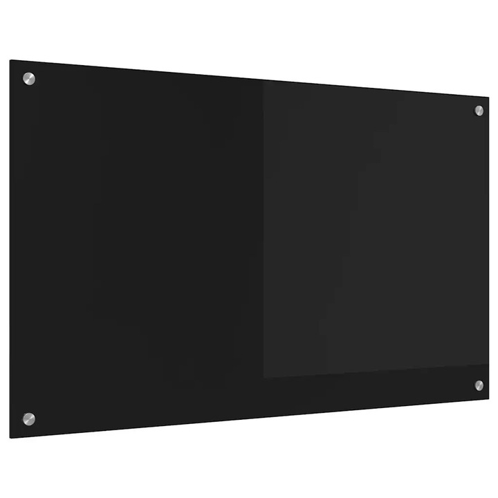 vidaXL Konyhai splashback Fekete 100 x 60 cm edzett üveg 42018043