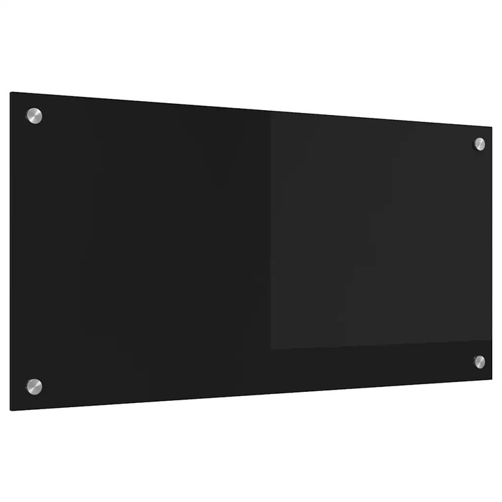 vidaXL Konyhai splashback Fekete 80 x 40 cm edzett üveg 42018035