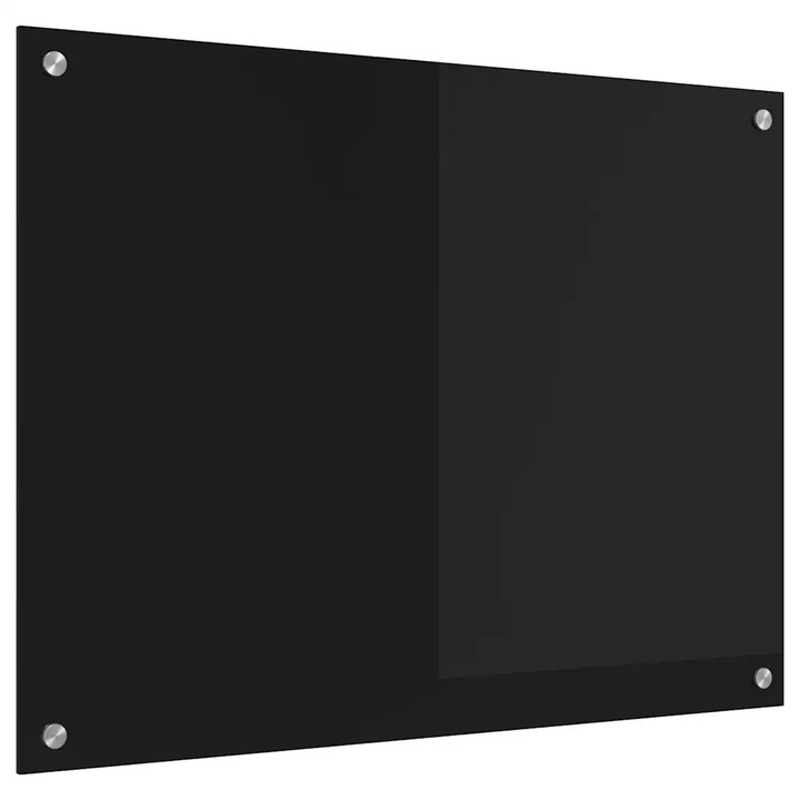vidaXL Konyhai splashback Fekete 80 x 60 cm edzett üveg 42018037