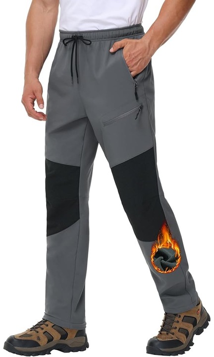 Pantaloni de ski de iarna pentru barbati, impermeabili, gri S