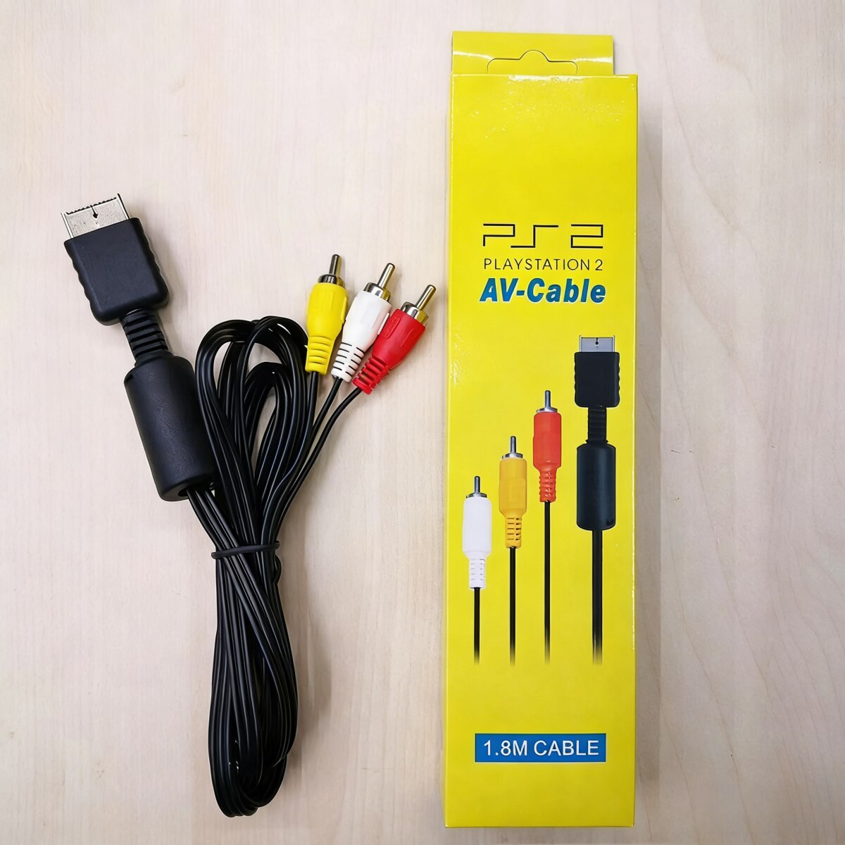 Cablu AV pentru PlayStation 2, 1.8m, conectori RCA (galben, rosu