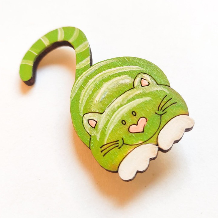 Brosa Handmade Motan jucaus - verde