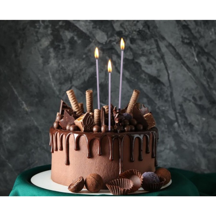 6 db Magic Flames Lila Gyertya B&C 15cm partikra