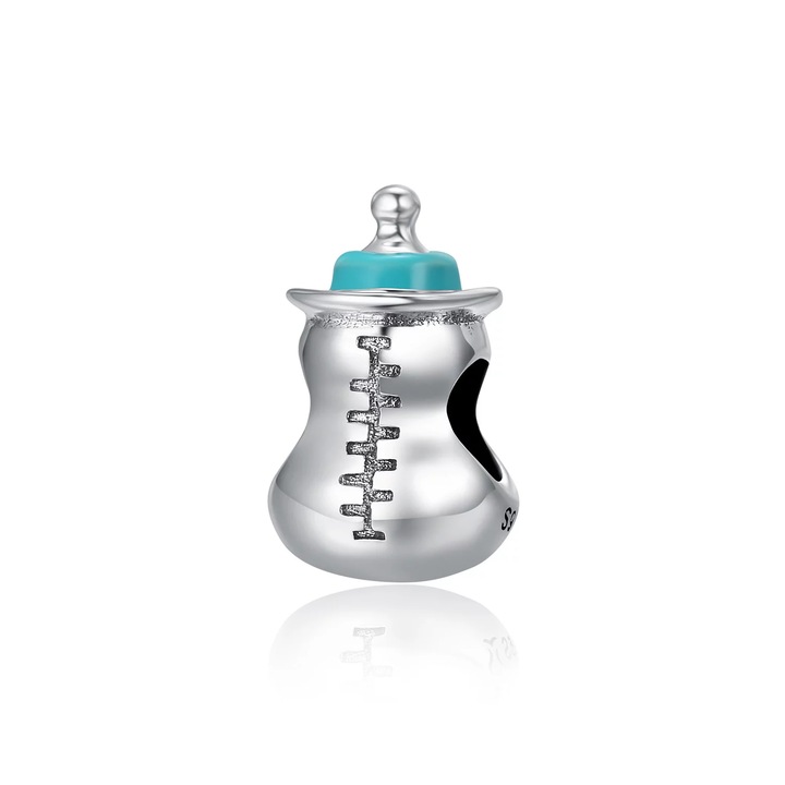 Talisman Argint 925, compatibil Pandora – Blue baby bottle