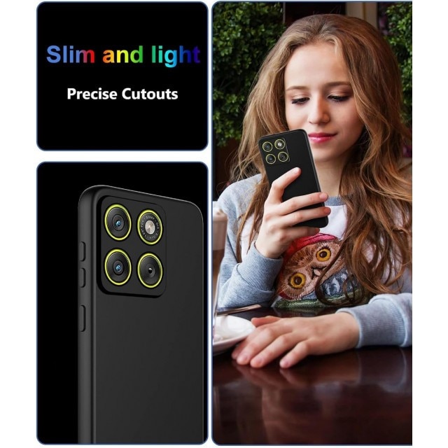 Husa Upzz® Ultra Slim New Compatibila Cu Motorola Edge 60 PRO 5G, Silicon Soft Slim Anti Amprente, Protectie La Camera, Negru