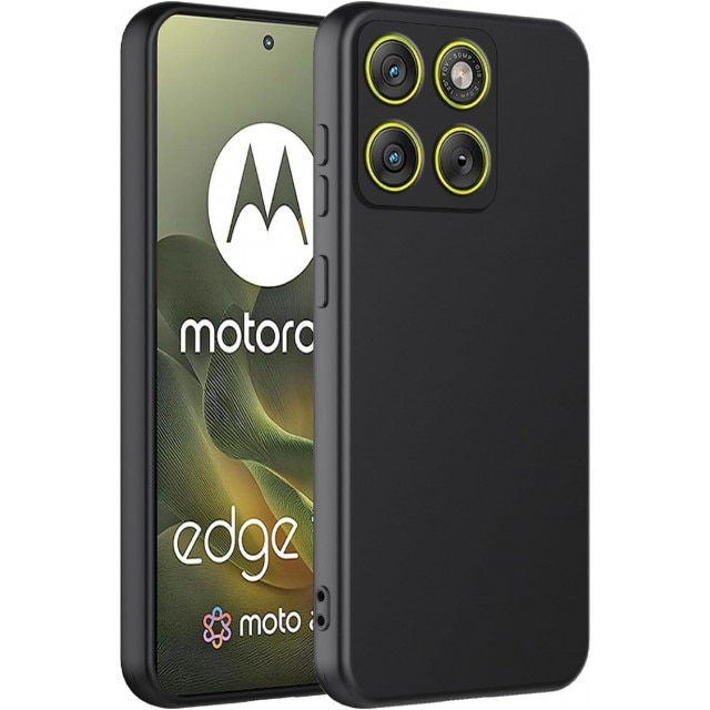 Husa Upzz® Ultra Slim New Compatibila Cu Motorola Edge 60 PRO 5G, Silicon Soft Slim Anti Amprente, Protectie La Camera, Negru