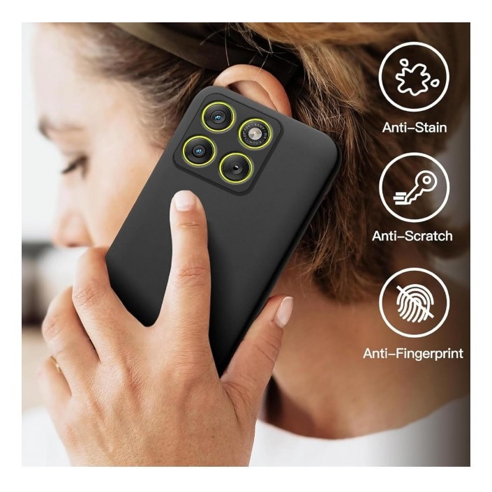 Husa Upzz® Ultra Slim New Compatibila Cu Motorola Edge 60 PRO 5G, Silicon Soft Slim Anti Amprente, Protectie La Camera, Negru