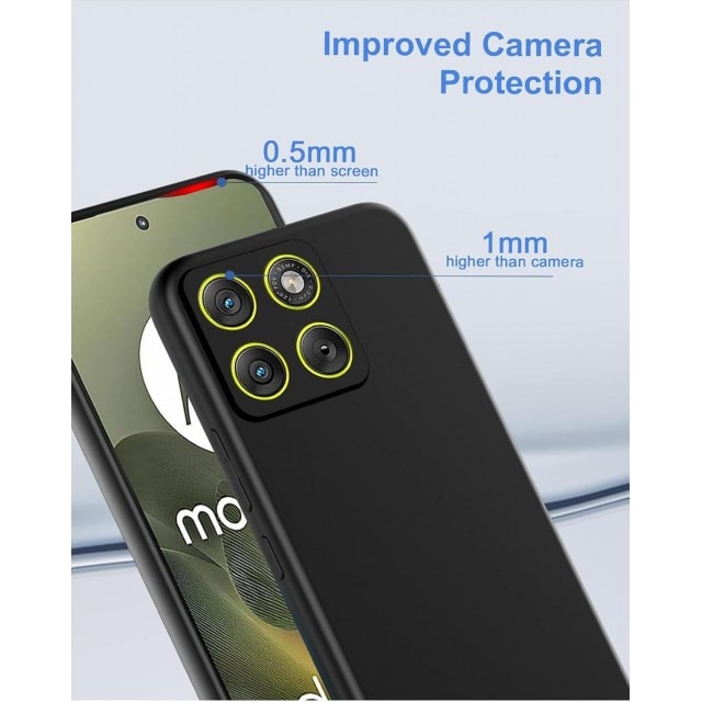 Husa Upzz® Ultra Slim New Compatibila Cu Motorola Edge 60 PRO 5G, Silicon Soft Slim Anti Amprente, Protectie La Camera, Negru