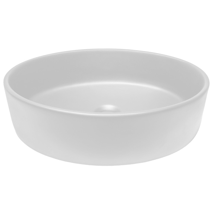 Lavoar Baie pe Blat ATLANTE, Alb, Piatra Naturala, Design Modern, 50x40cm