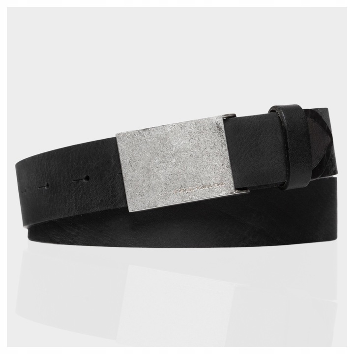 Férfi öv, Tom Tailor, 100% valódi bőr, fekete, 85 cm