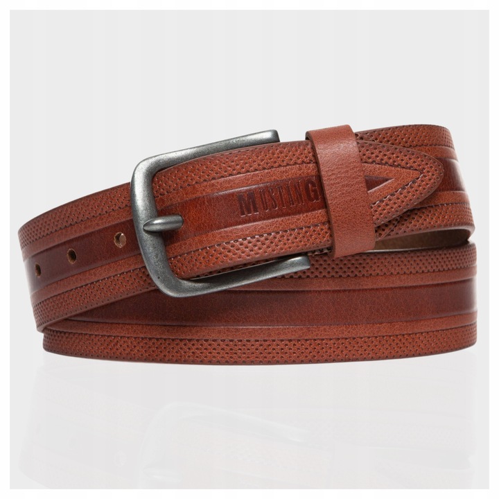 Férfi öv, Mustang, Valódi Bőr, 95cm, Barna