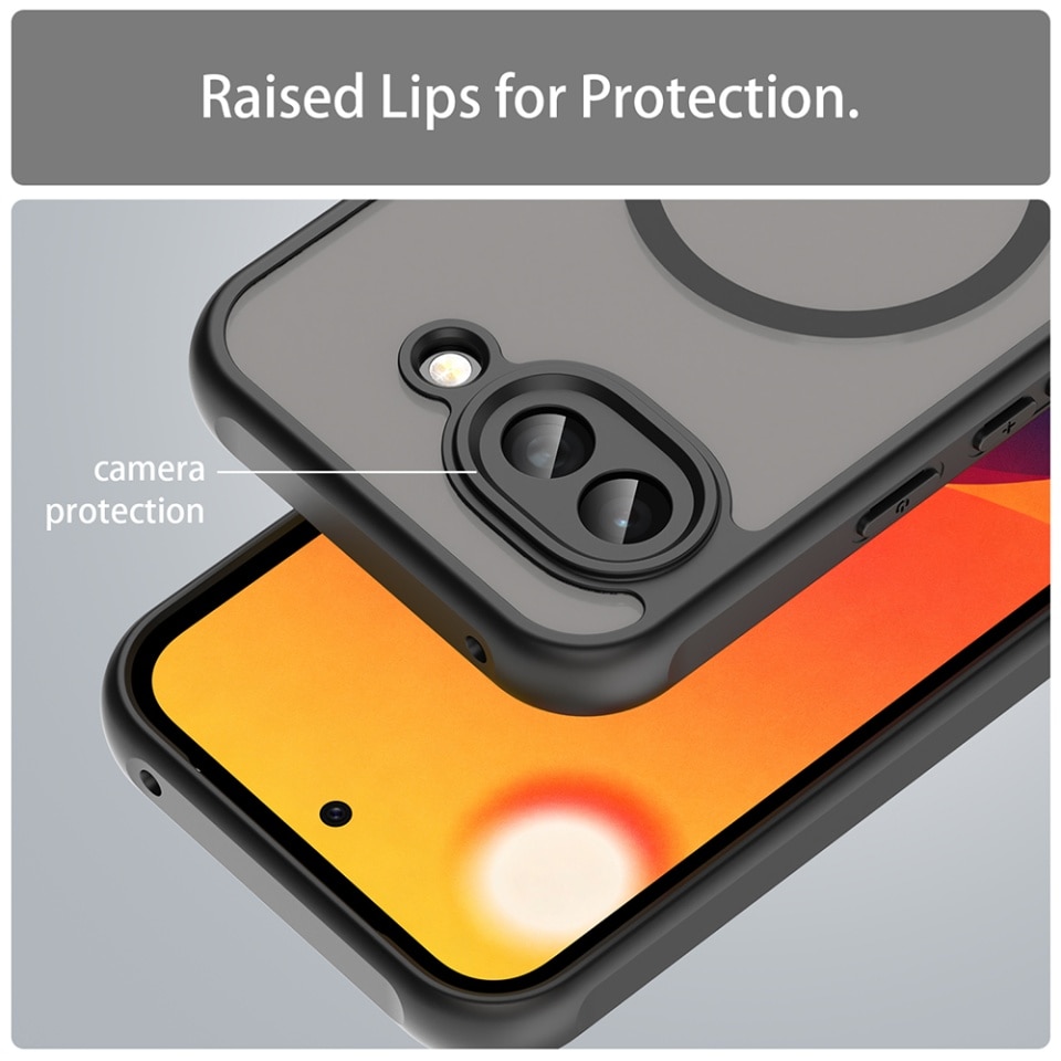 Husa pentru Google Pixel 10a, SKYDDAR INNOVATION, HaloFrost MagSafe II, Antisoc, set cu sticker, Negru
