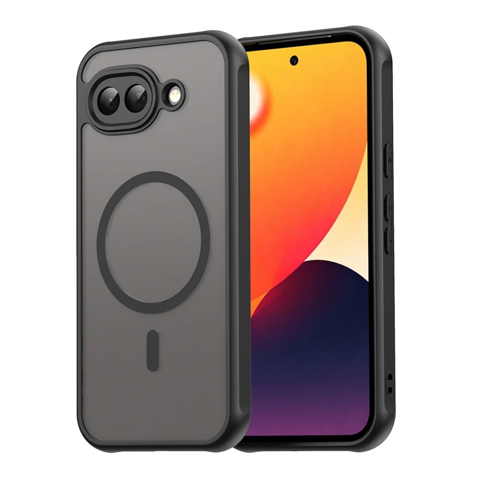 Husa pentru Google Pixel 10a, SKYDDAR INNOVATION, HaloFrost MagSafe II, Antisoc, set cu sticker, Negru