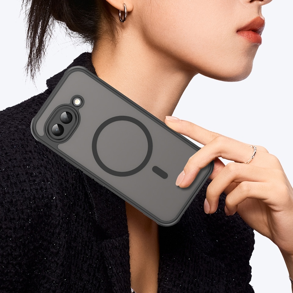 Husa pentru Google Pixel 10a, SKYDDAR INNOVATION, HaloFrost MagSafe II, Antisoc, set cu sticker, Negru
