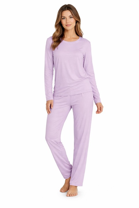 Pijama dama bumbac, Lila