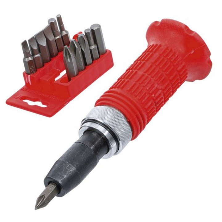 Surubelnita Impact Manuala 1/2" SK2675 cu Biti CRV si Adaptor 8mm – Pentru Suruburi Blocate, Reversibila Stanga/Dreapta