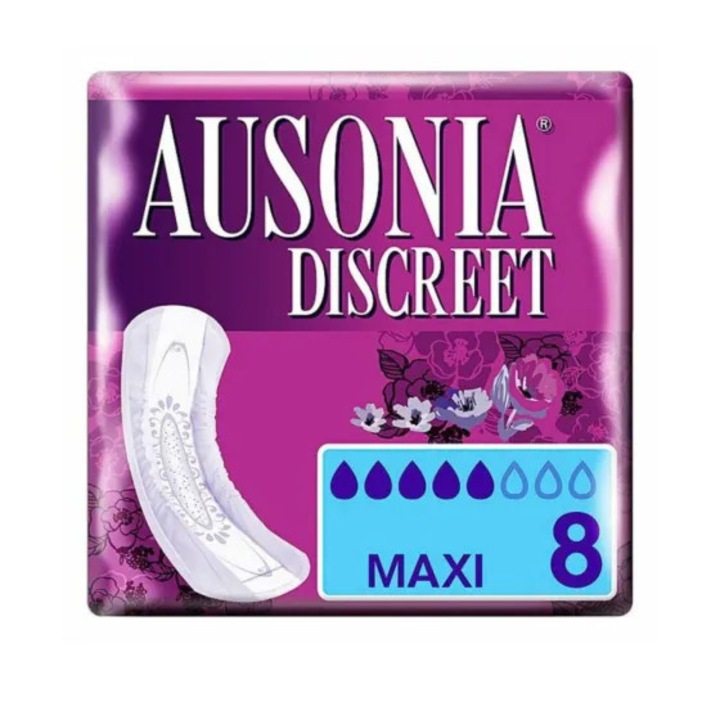 Absorbante pentru Incontinenta, Ausonia, Discreet Maxi, 8 bucati, protectie eficienta, confort discret