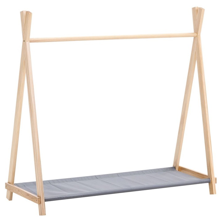 Suport de haine pentru copii, Beliani, Cree, maro deschis, 43x108x103cm, structura din lemn de pin