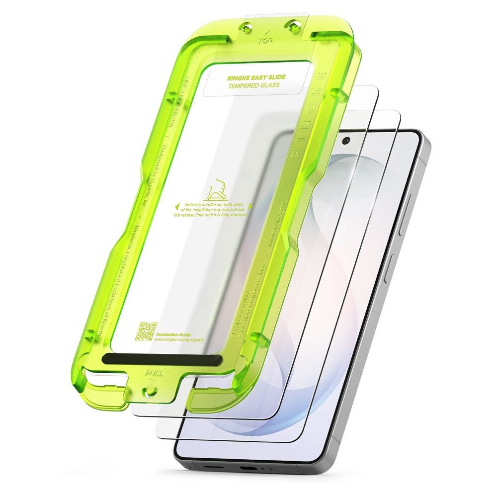 Set 2 folii sticla securizata Ringke Easy Slide, Kit montare inclus, compatibile cu Samsung Galaxy S26 Ultra, Transparent