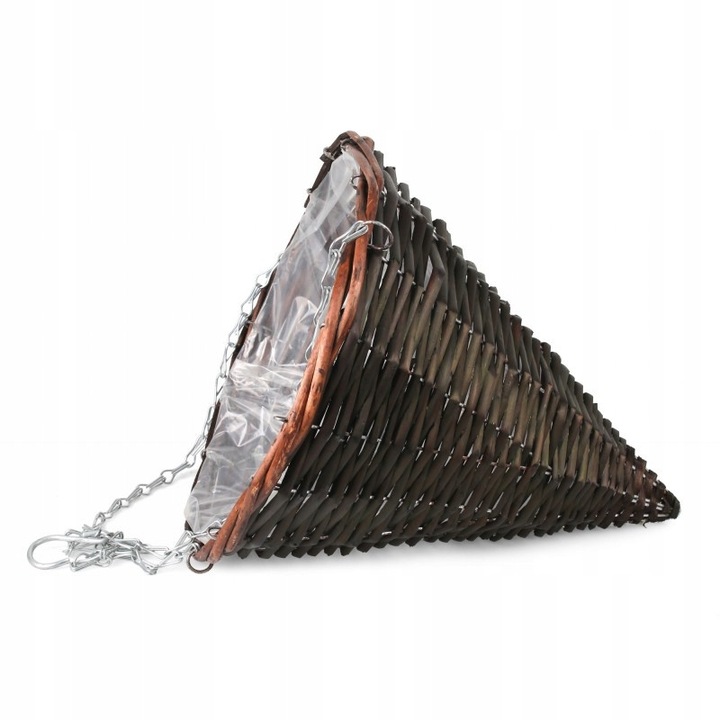 Ghiveci decorativ, Tin Tours, con suspendat, rachetă, brun, 30x30x32/67cm