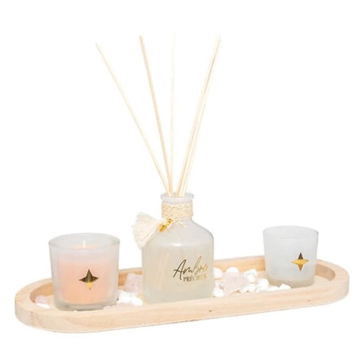 Elegáns otthoni illatosító szett, Scent Box „Wild Romance”, fehér, Atmosphera