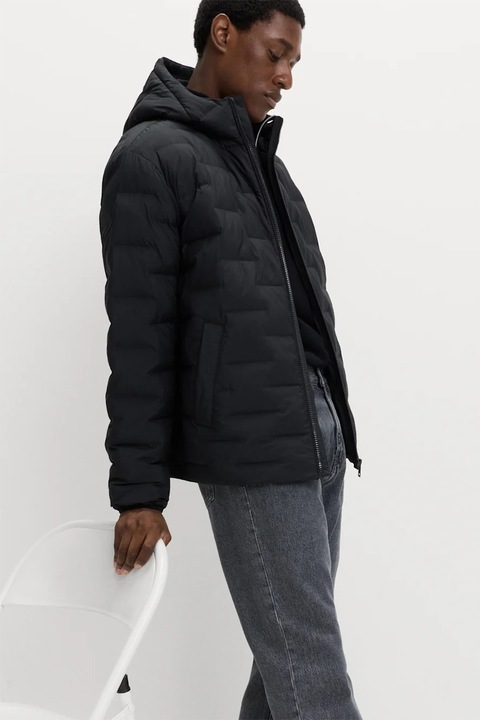 Marks & Spencer, Geaca matlasata cu fermoar, Negru